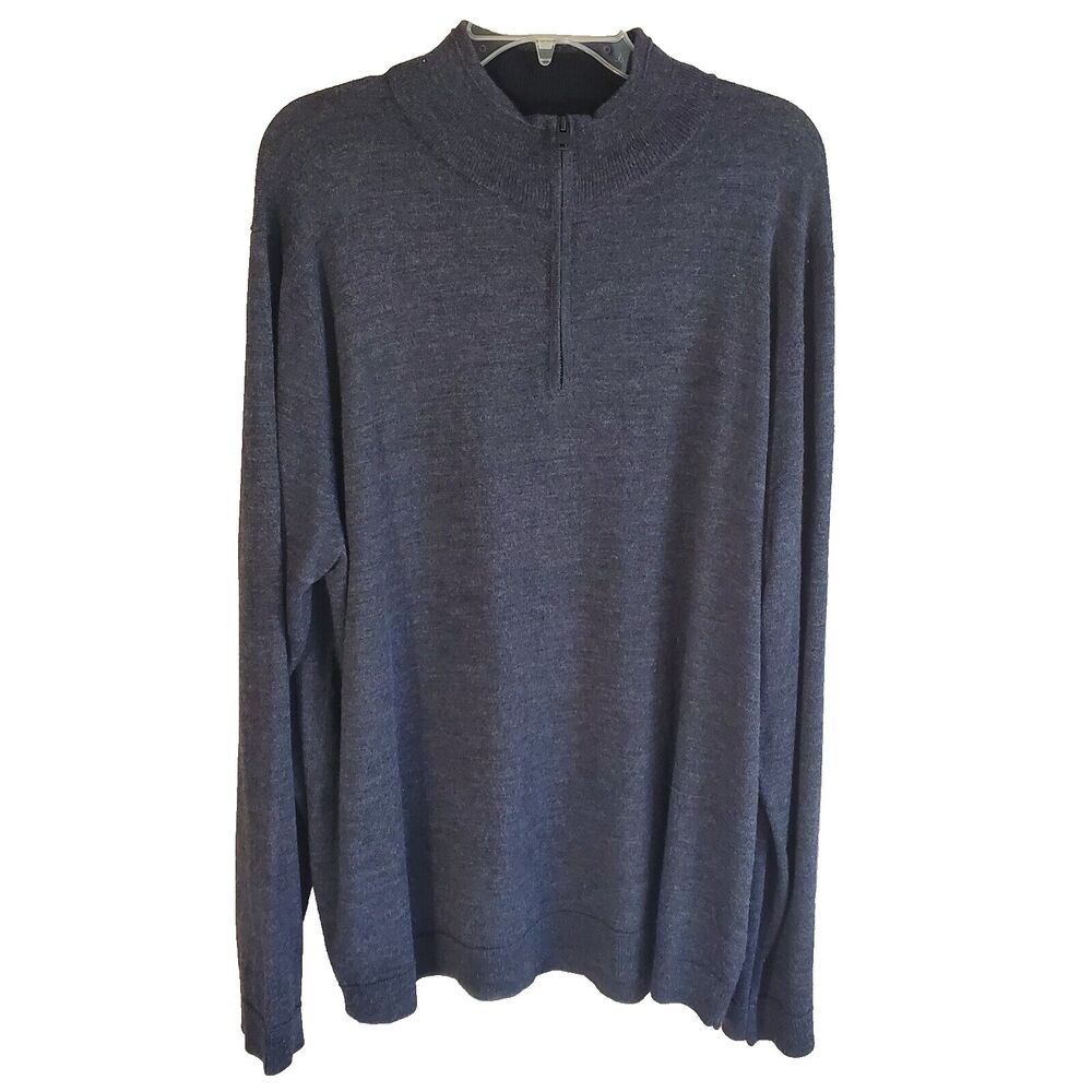 Apt.9 Sweater Mens Seriously Soft 1/4 Zip Merino Wool Blend Long Sleeve Gray XXL